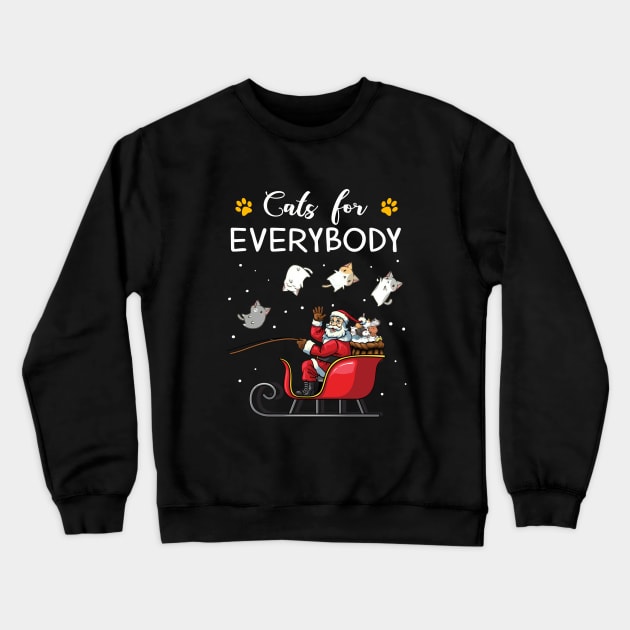 Cats For Everybody Christmas Cute Cat Lover Crewneck Sweatshirt by Daysy1